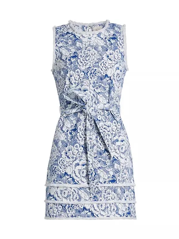 Mindie Sketchbook Floral Denim Minidress