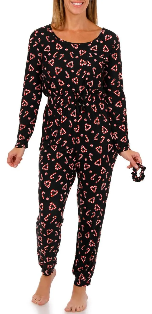 Jolie & Joy Juniors Christmas Candy Cane Jumpsuit
