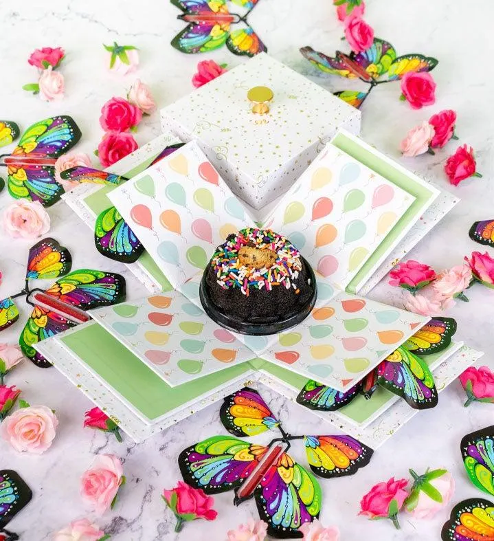 Surprise Explosion Chocolate Chip Cake Gift Box
