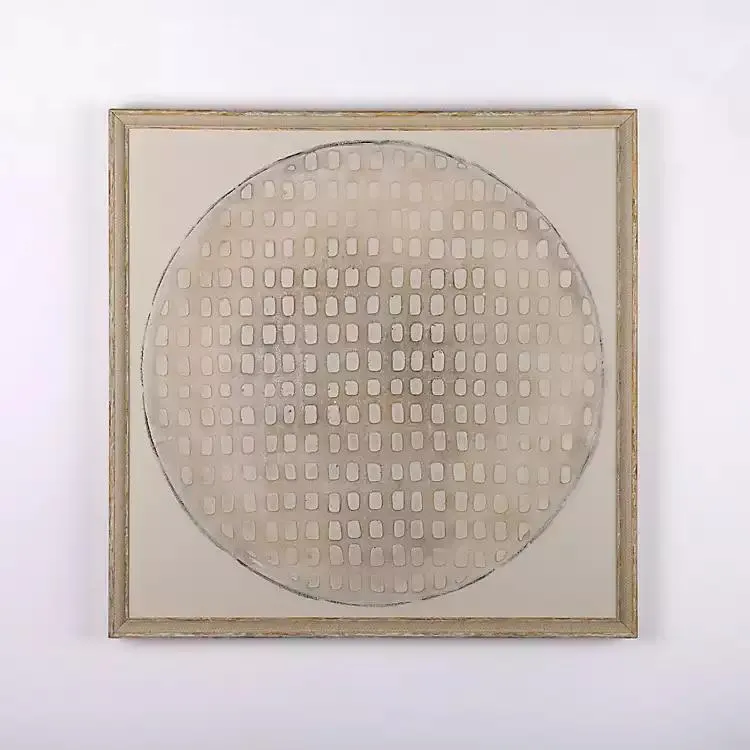Abstract Stucco Circle Framed Canvas Art Print