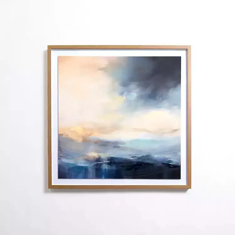 Moody Blue Abstract Framed Art Print