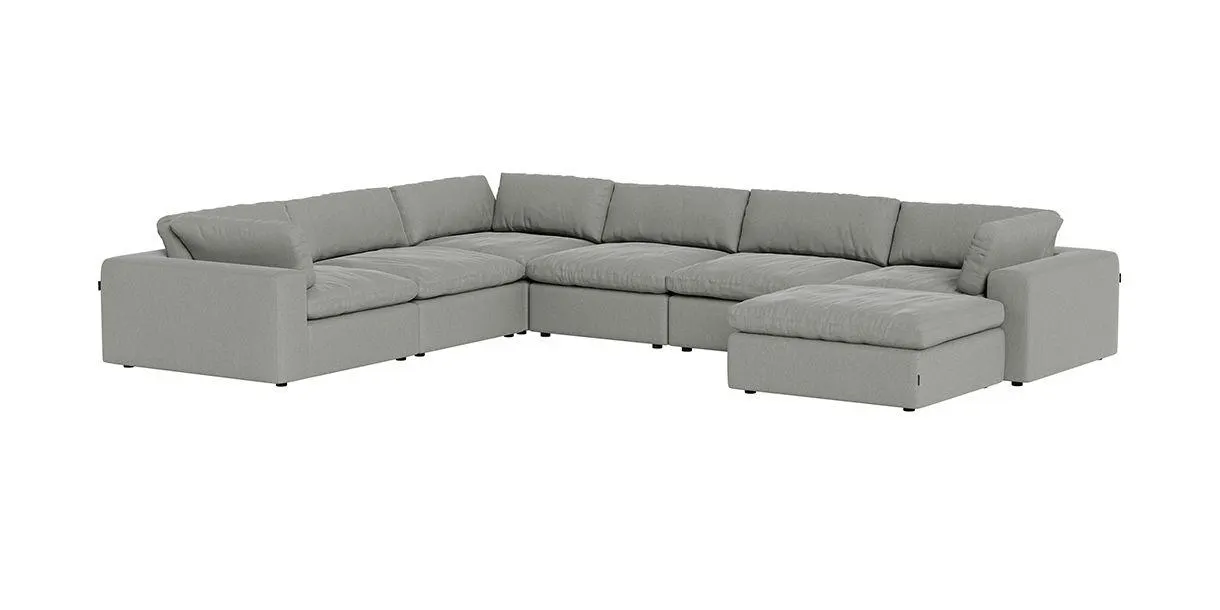 Bloom Extended Modular Sectional Sofa Gray