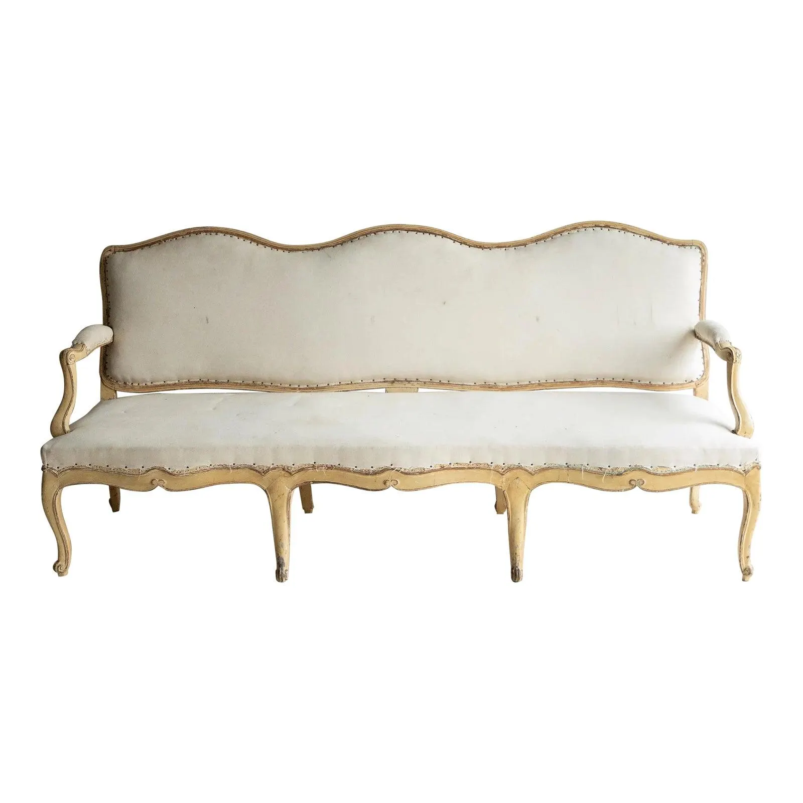 18th Century Spectacular Italian Canape With Upholstery on the Back