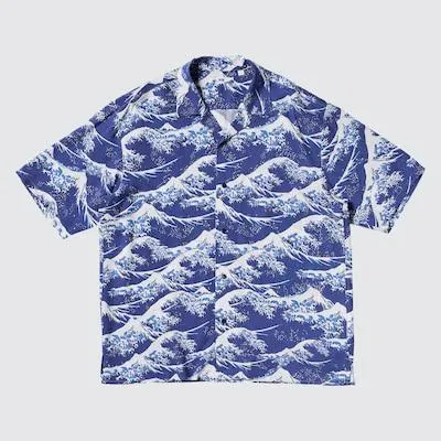 Open Collar Short Sleeve Shirt