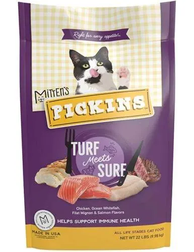 Mitten's Pickins Turf Meets Surf Dry Cat Food, 22 Pounds