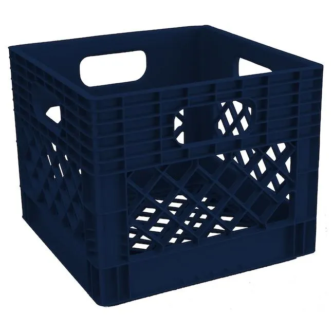 Project Source ( 13-in W x 42.82-in H x 13-in D ) Dark Blue Plastic Stackable Milk crate