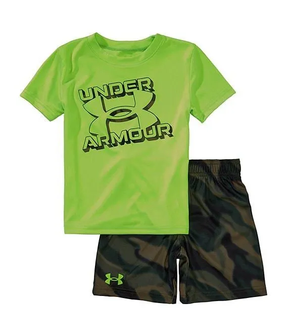 Little Boys Short Sleeve T-Shirt & Hyper Tech Printed Shorts Set