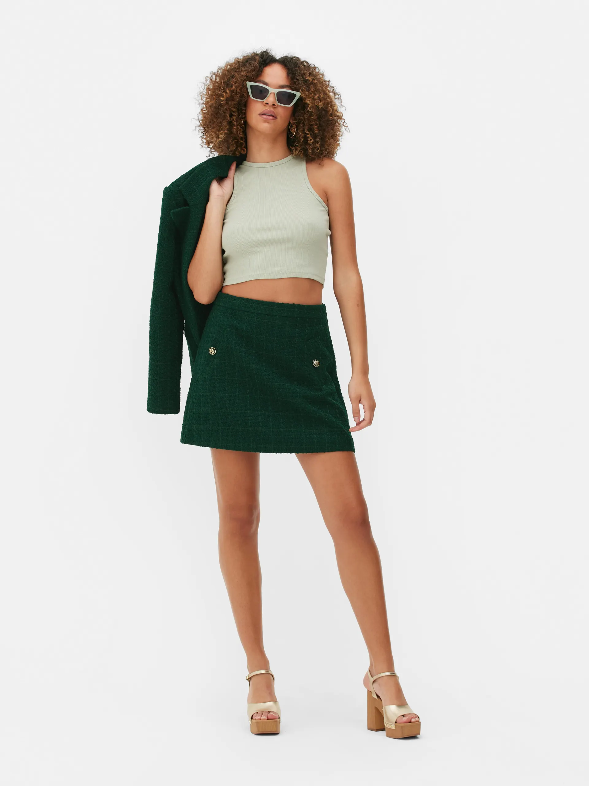 Bouclé-Minirock zum Kombinieren