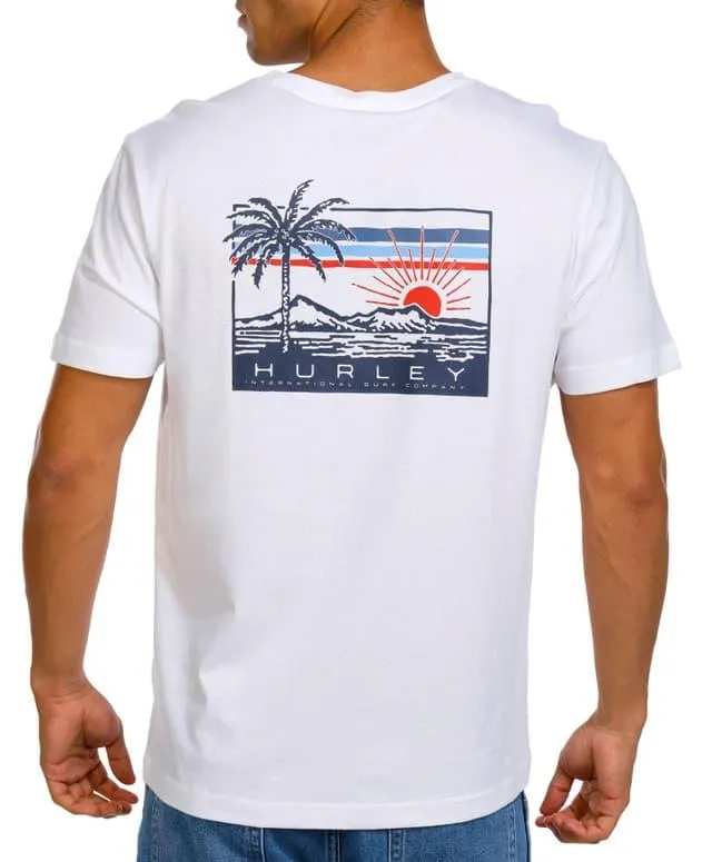 Hurley Mens Throwback Graphic Pocket Tee