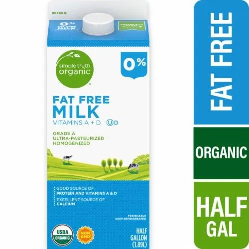 Simple Truth Organic® Skim Fat Free Milk Half Gallon