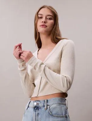 Rib Cropped Cardigan