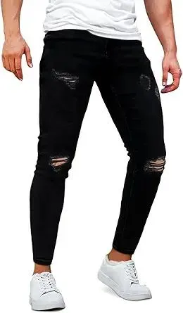 GINGTTO Mens Skinny Jeans Stretch Ripped Jeans Pants Men