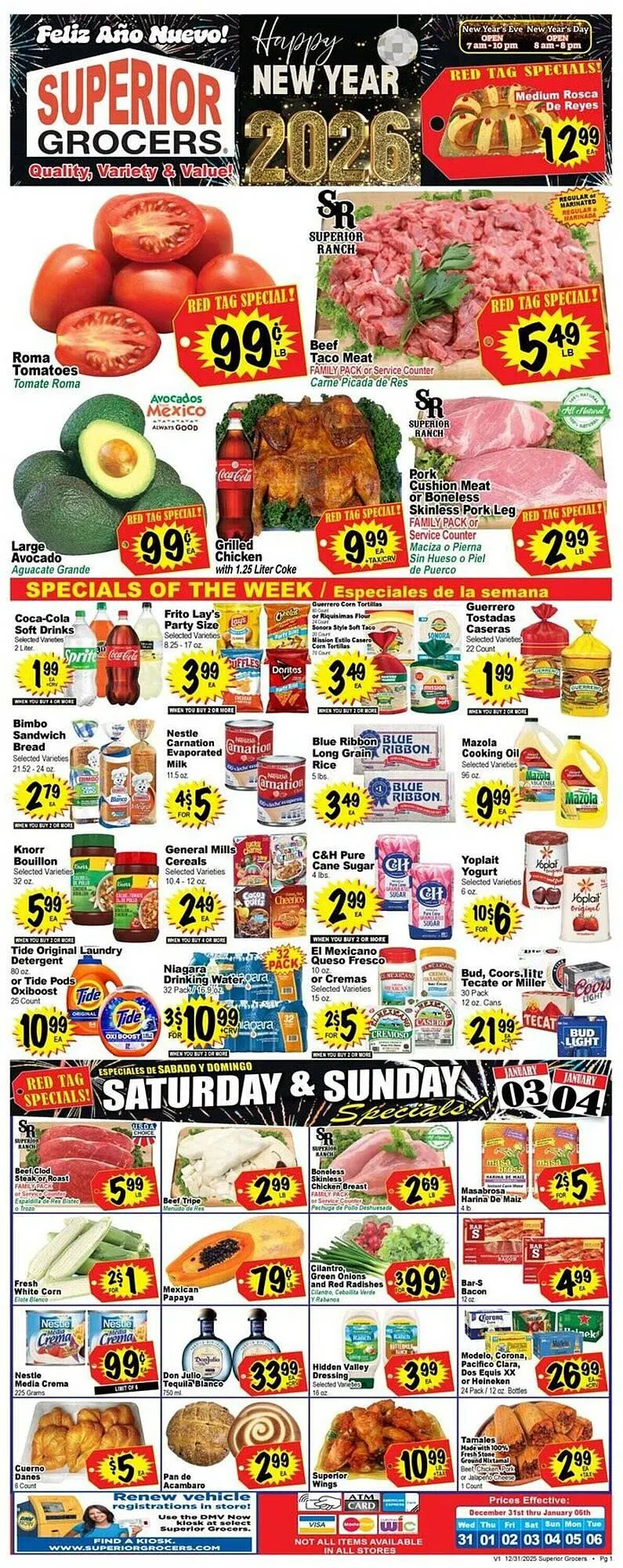 Weekly ad Superior Grocers weekly ad from December 31 to January 6 2026 - Page 1