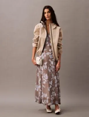 Chiffon Floral Printed V-Neck Dress