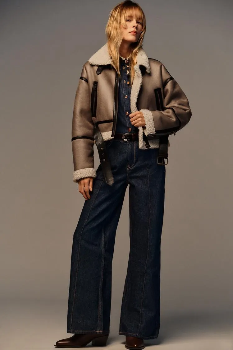 Z1975 HIGH-WAISTED WIDE LEG BELTED JEANS