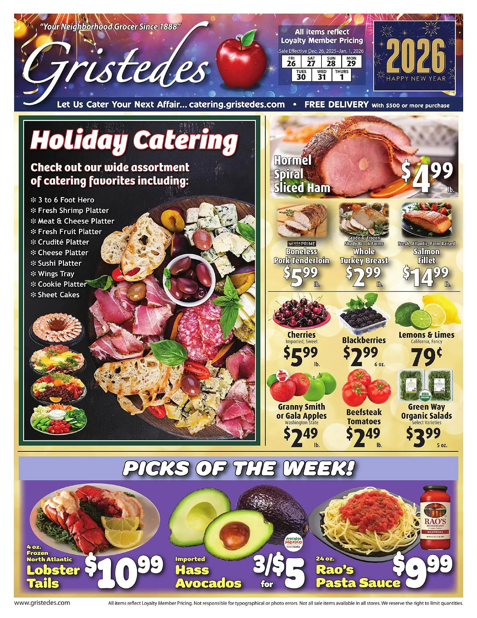 Weekly ad Gristedes circular from December 26 to January 1 2026 - Page 1