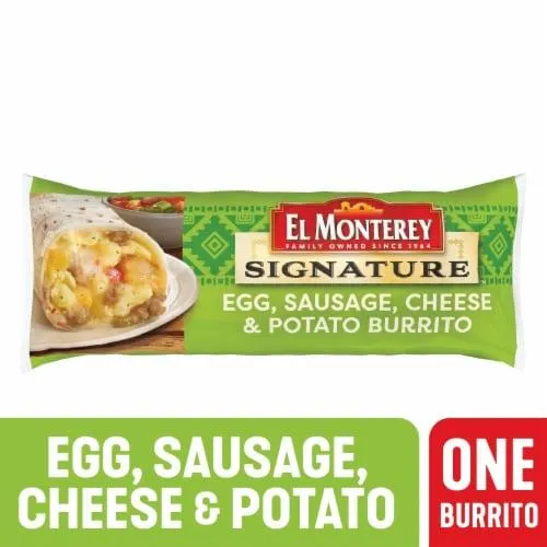 El Monterey® Signature Egg Sausage Cheese & Potato Breakfast Burrito