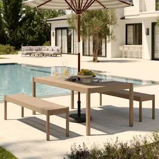 Rosa 75" Outdoor Dining Table Set - Eucalyptus