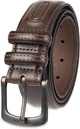 Columbia Men's Leather Classic Brown & Tan Casual Belt for Jeans, Khakis, Chinos