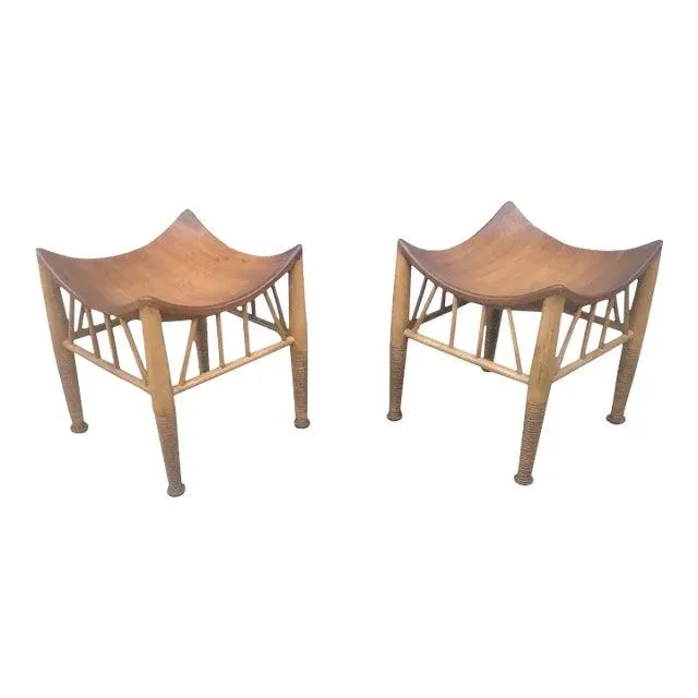 1980s Vintage Accent Stools - a Pair