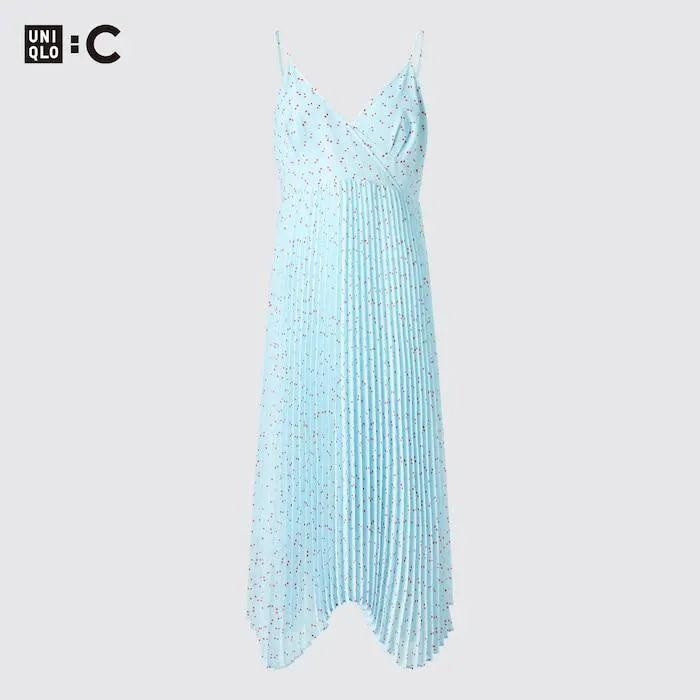 Pleated Camisole Printed Dress