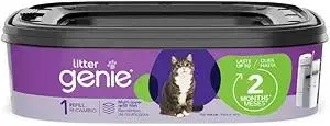 Litter Genie Refill Bags 14 FT (1-Pack) Multi-Layers Of Odor-Barrier Technology 1 Square Refill Cartridge Lasts Up To 2 Months Per Cat