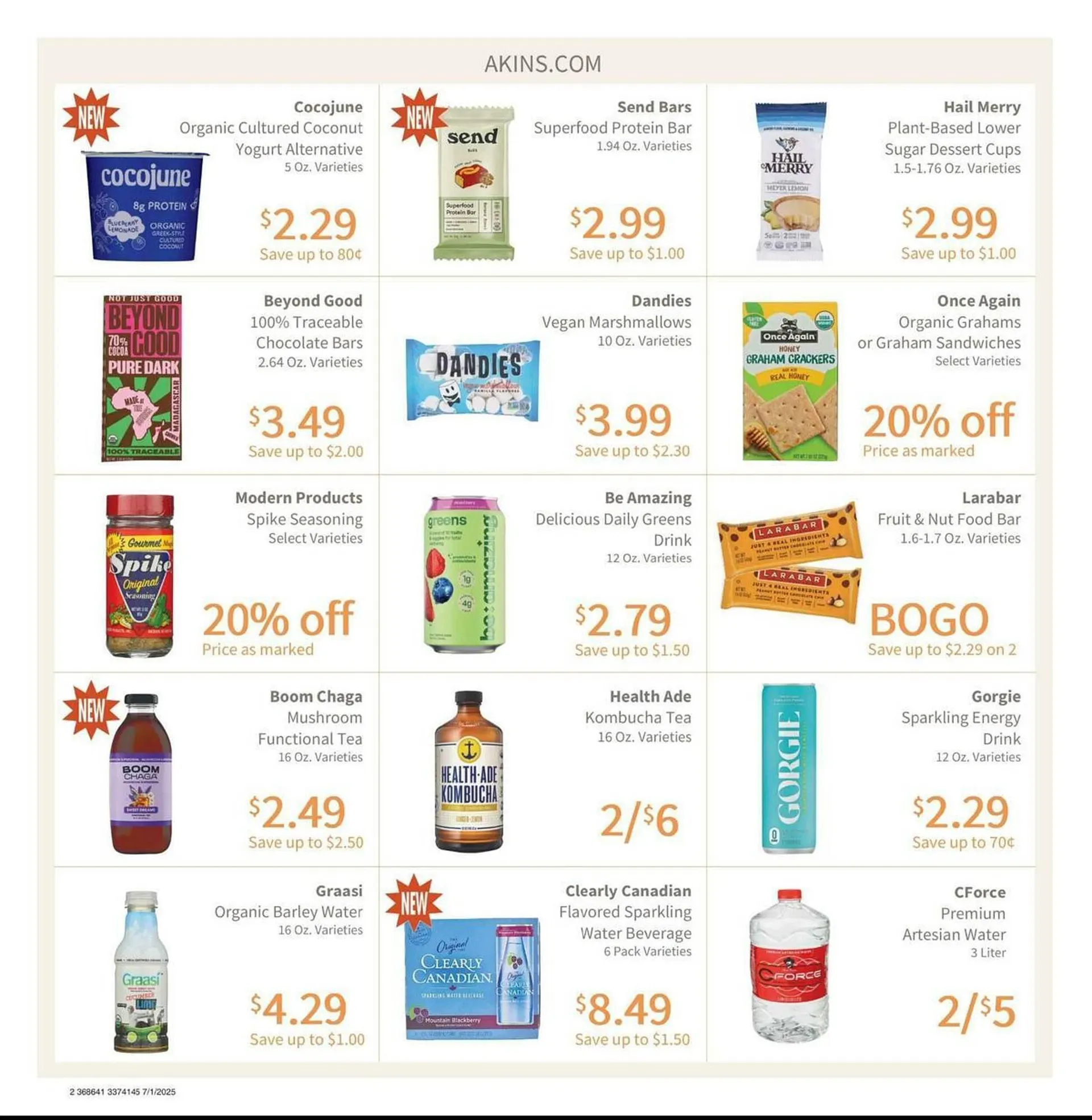 Weekly ad Akin's Natural Foods Weekly Ad from July 1 to July 31 2025 - Page 2