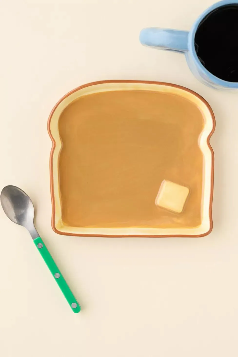 Buttered Toast Shaped Ceramic Dinner Plate