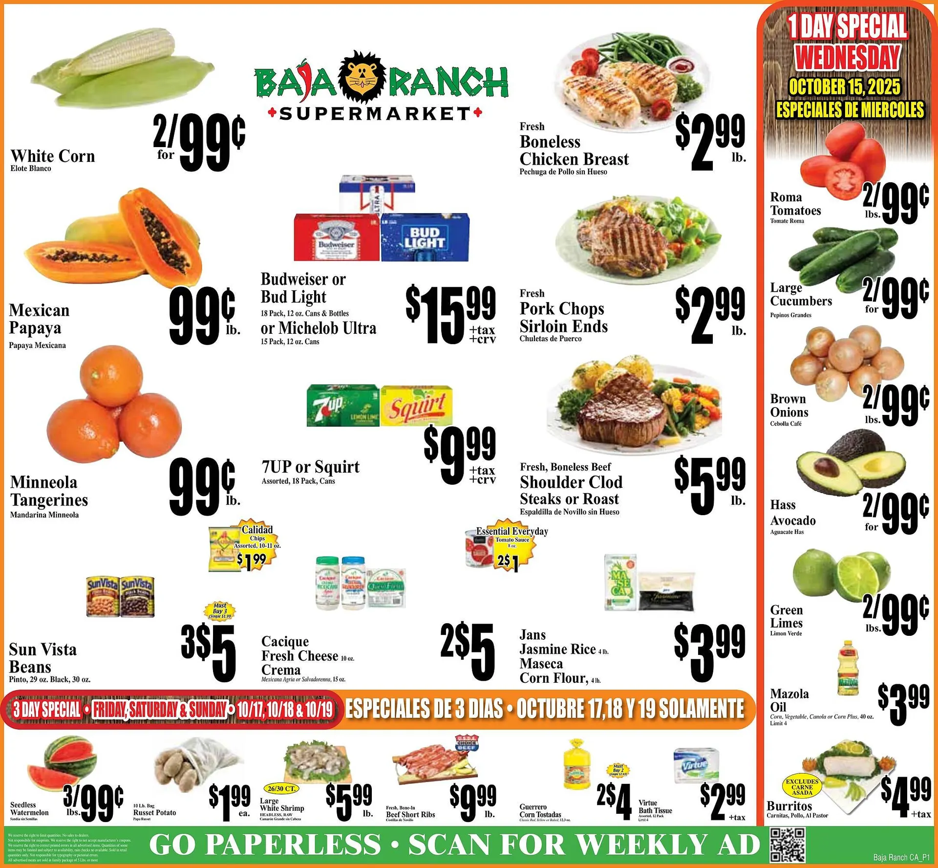 Weekly ad Baja Ranch weekly ad from October 15 to October 21 2025 - Page 1