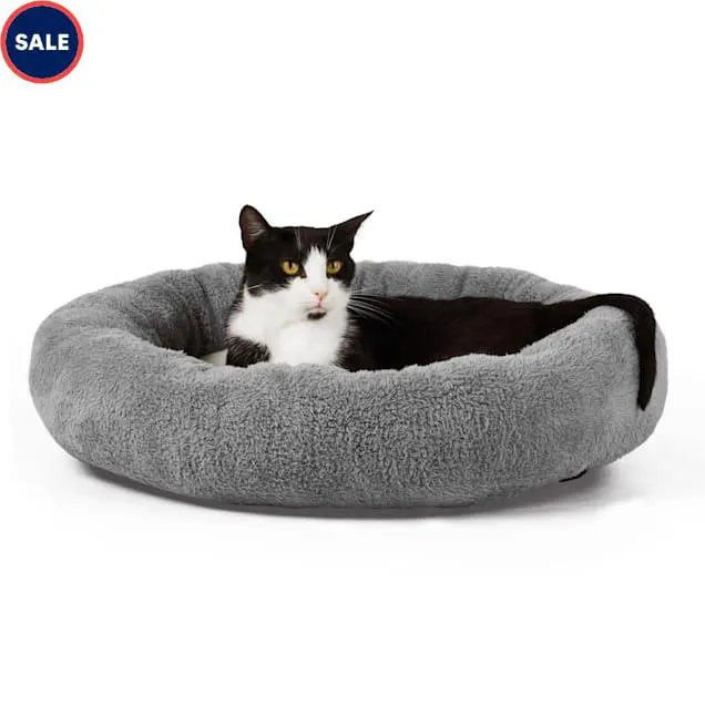 EveryYay Snooze Fest Round Dog Bed, 15.5" L X 15.5" W, Grey