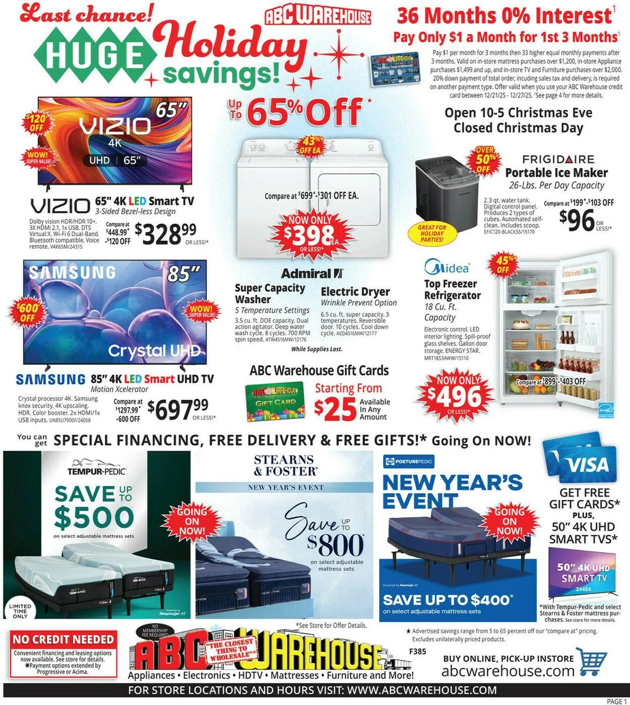 Weekly ad ABC Warehouse Current weekly ad from December 21 to December 27 2025 - Page 1