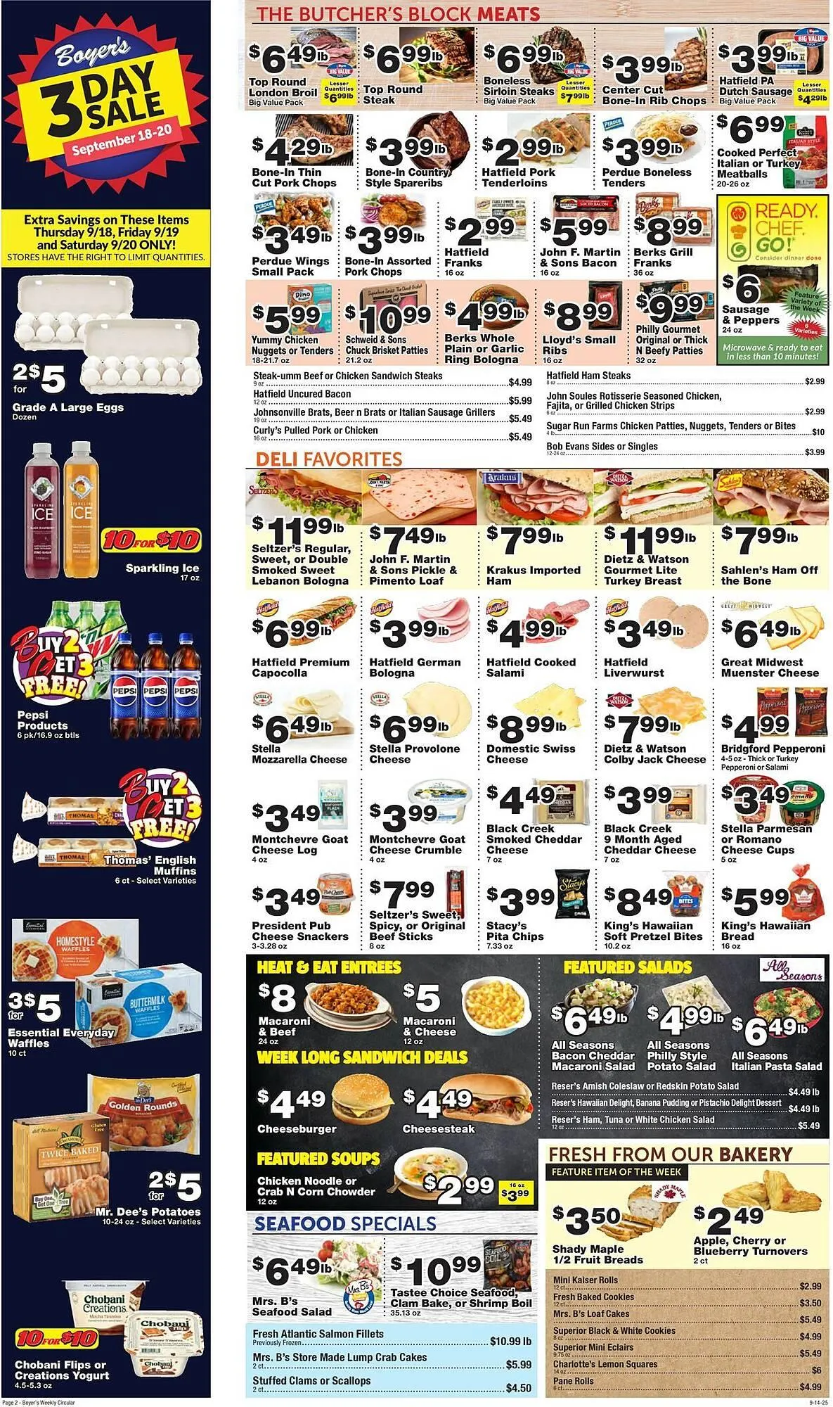 Weekly promotion Boyer's Food Markets weekly ad spanning from September 14 to September 20 2025 - Page 2 for Catalogue 365