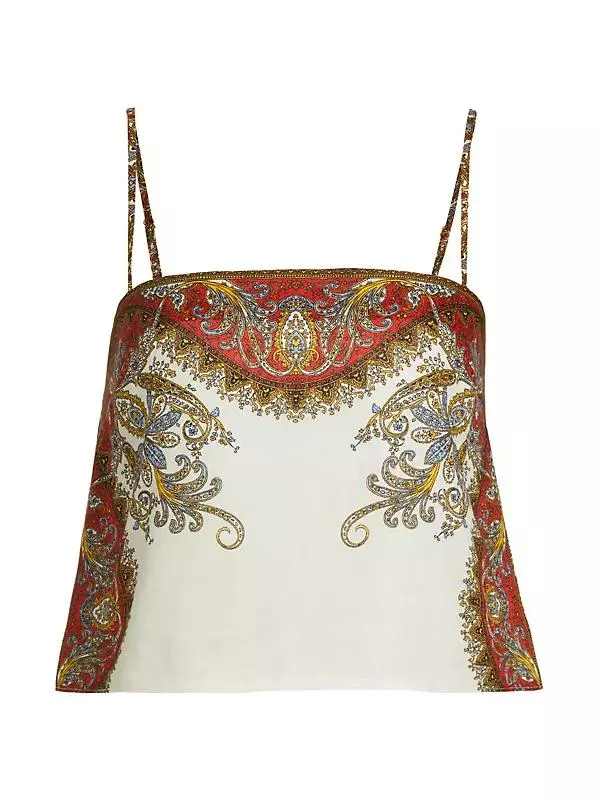 Rhea Printed Linen Top