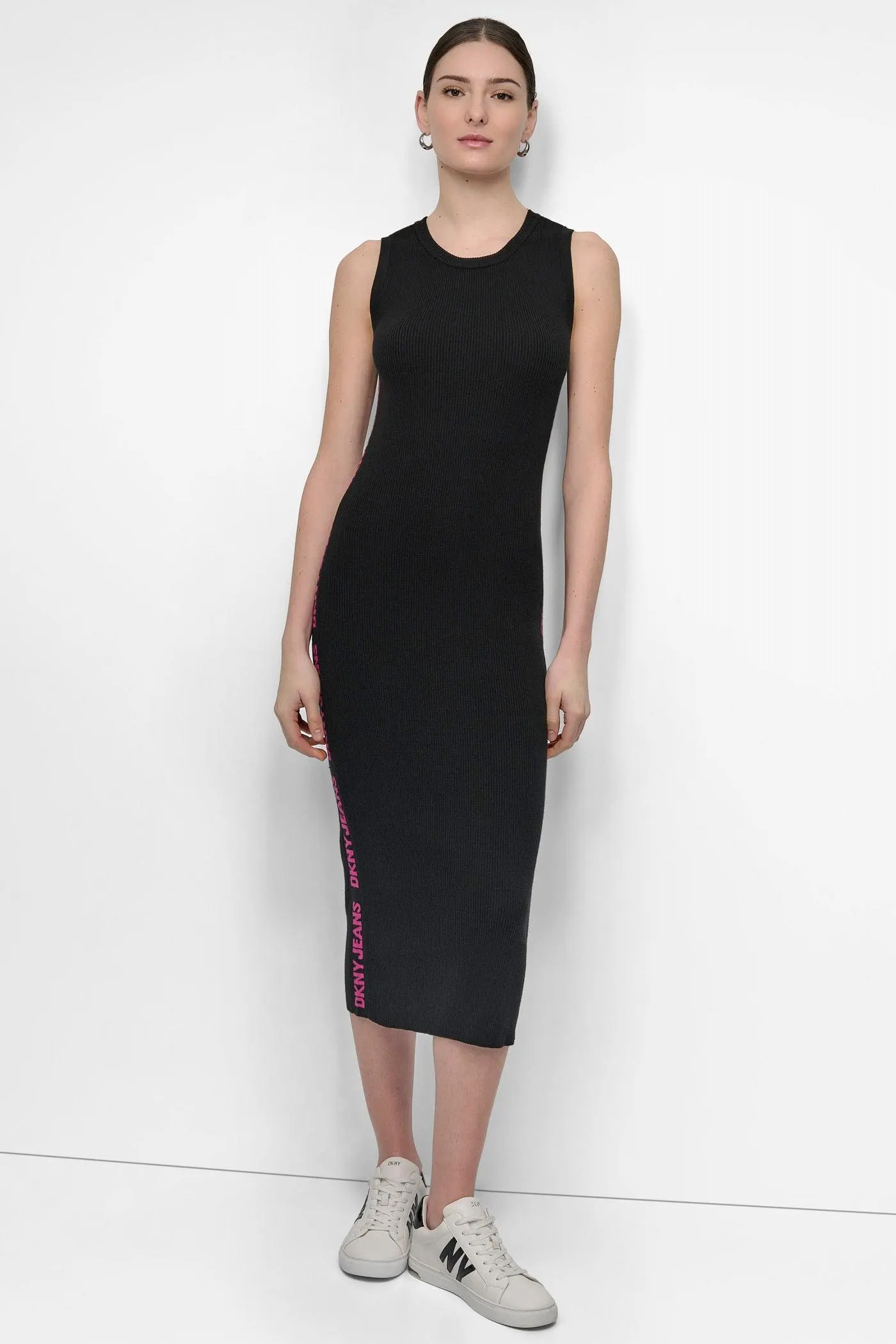 LOGO MIDI SWEATER TANK DRESS