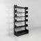 Italian Modern Bookcase in Black Metal with Adjustable Shelves, 1980s