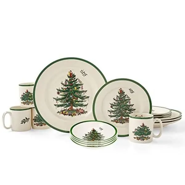 Spode Christmas Tree 16 Piece Dinnerware Set - 12" L x 14" W x 13" H
