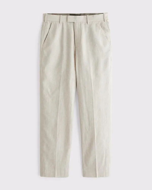 The A&F Collins Athletic Fit Linen-Blend Suit Pant