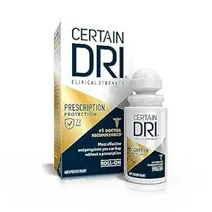 Certain Dri Prescription-Strength Clinical Antiperspirant Roll-On - 72-Hour Fragrance-Free Sweat Protection for Excessive Sweating & Hyperhidrosis - 15% Aluminum Chloride - Doctor-Recommended - 1.2oz