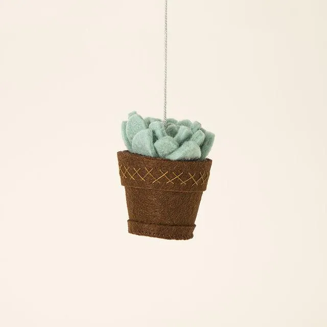 Potted Succulent Felt Ornament