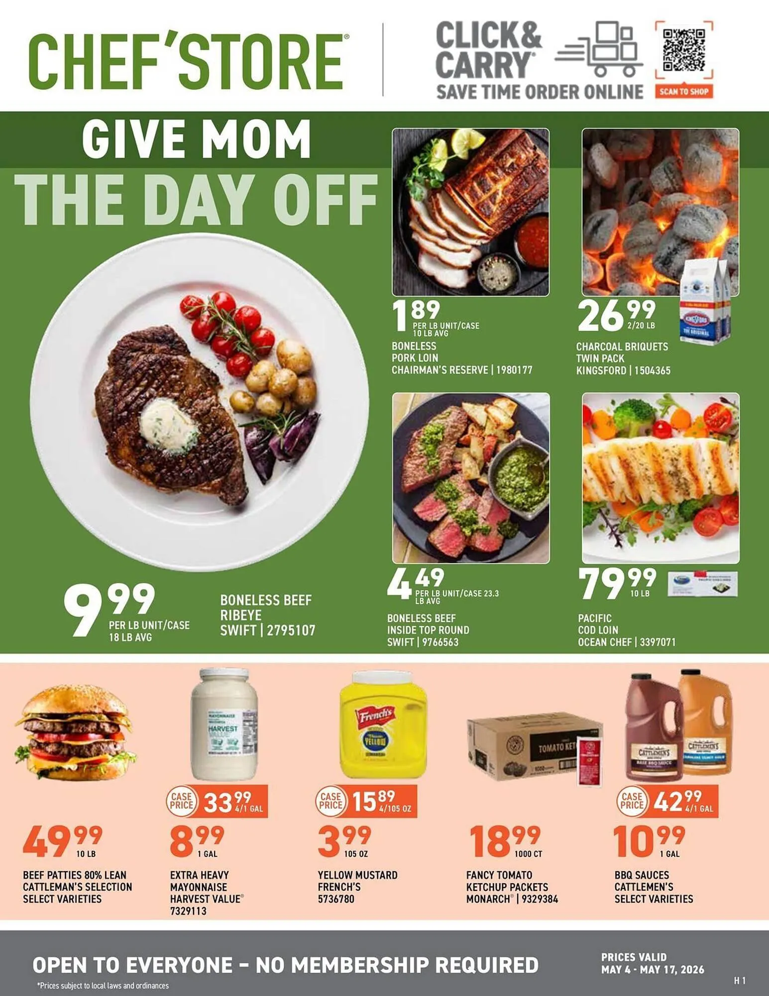 Weekly promotion US Foods Chef's Store weekly ad spanning from May 4 to May 17 2026 - Page 1 for Catalogue 365