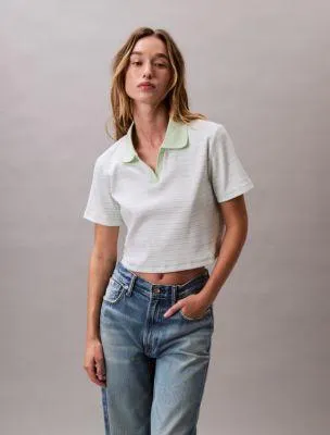 Cotton Contour Rib Polo Tee