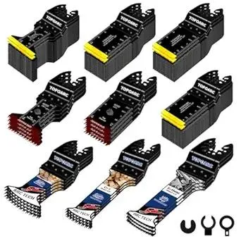 110 PCS Oscillating Tool Blade Titanium Oscillating Saw Blades Professional Japanese Teeth Multitool Blades Quick Release Saw Blades Kits Compatible with Dewalt Milwaukee Rockwell Fein Makita