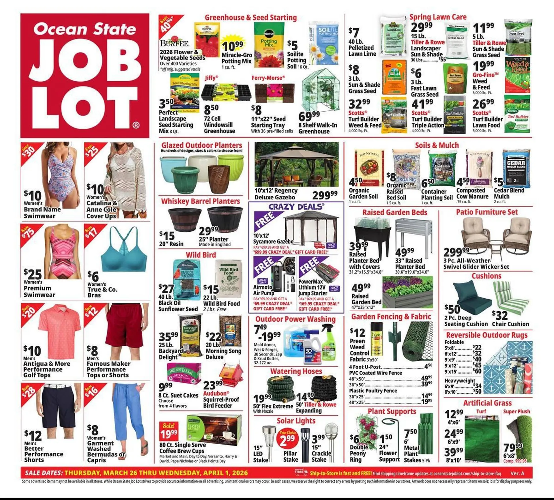 Weekly ad Ocean State Job Lot flyer from March 26 to April 1 2026 - Page 1