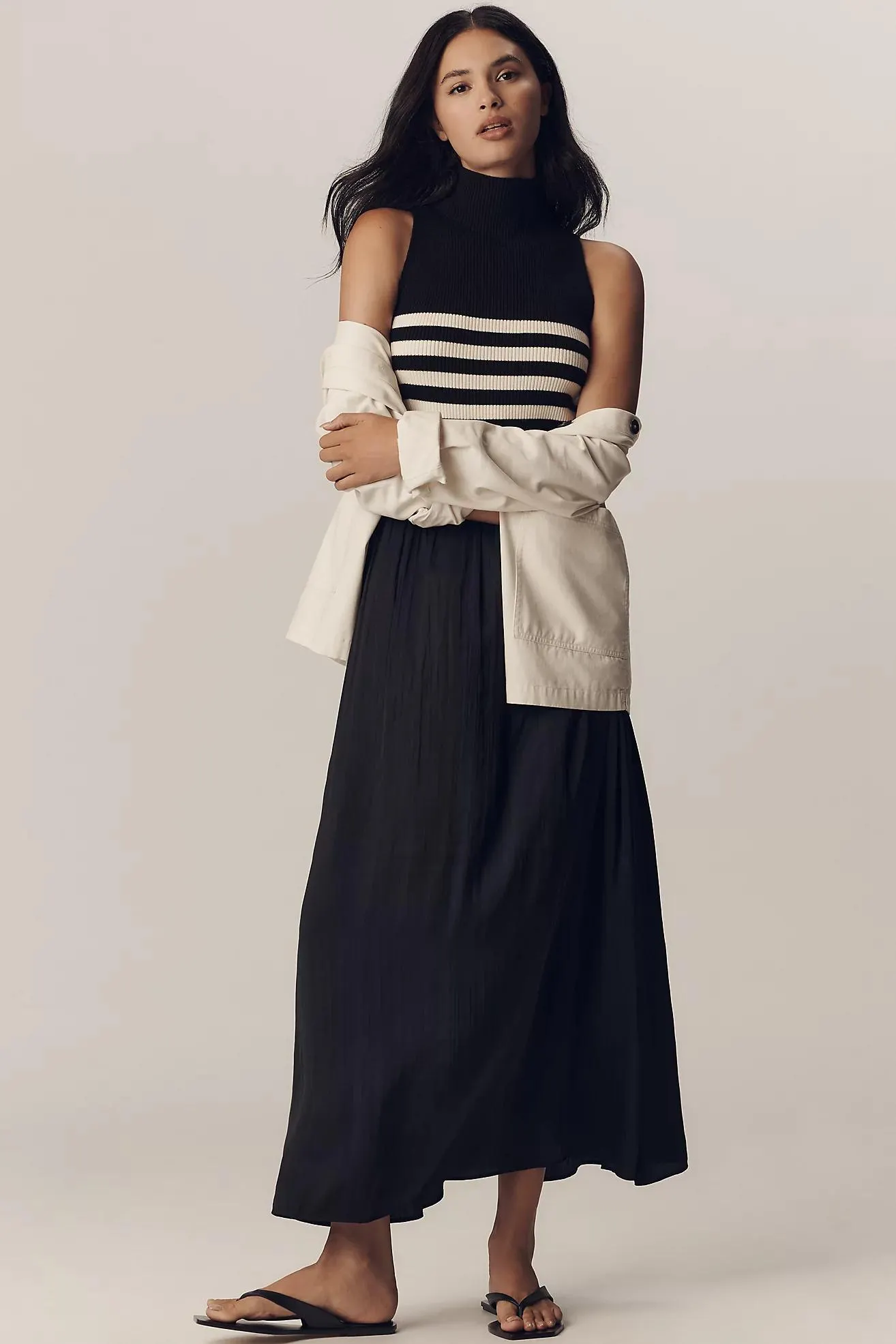 The Thea Sleeveless Twofer Maxi Dress