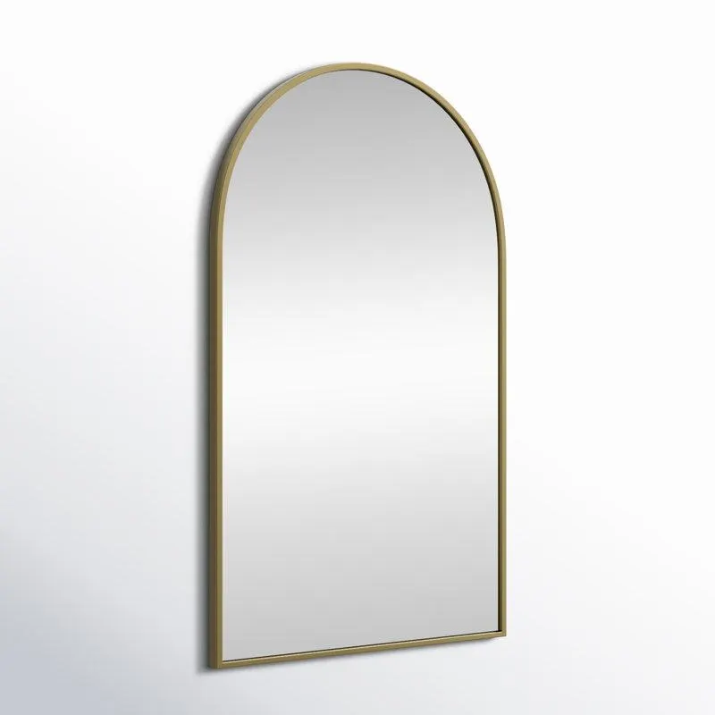 40" x 24" Brass Sabine Metal Arch Wall Mirror