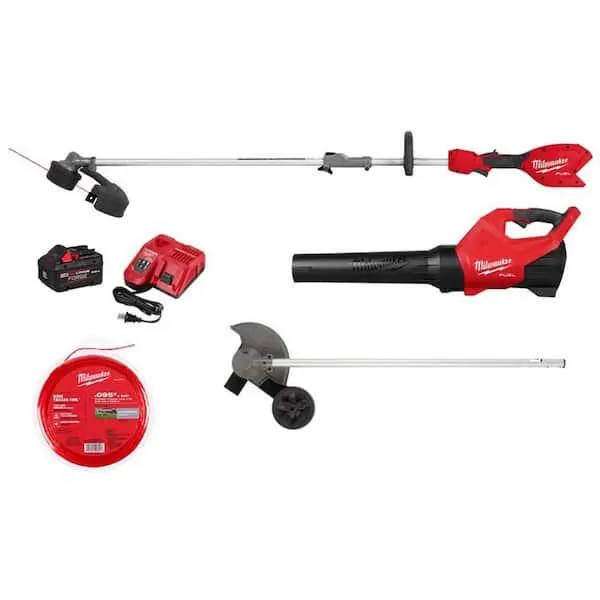 M18 FUEL 18V 16 in. Brushless Cordless QUIK-LOK String Trimmer/Blower 8.0 Ah Combo Kit w/ Edger and .095 Trimmer Line