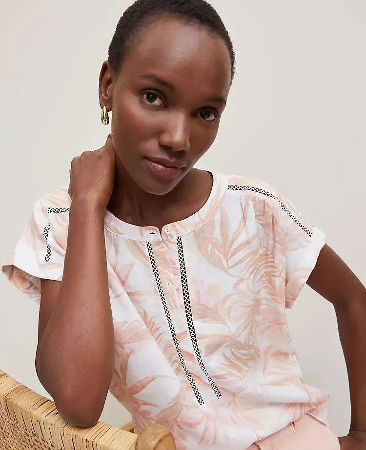 Floral Cutout Linen Popover