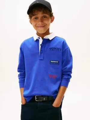 Kids' Long-Sleeve Multi-Logo Polo