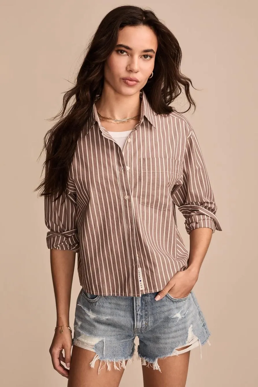 poplin cropped button down