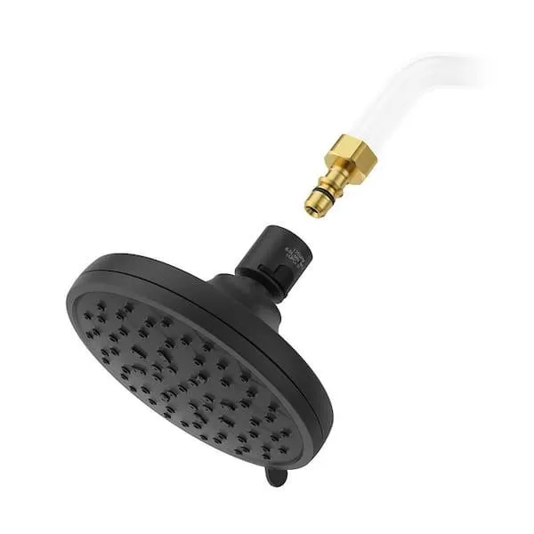 HydroFuse 6-Spray with 1.75 GPM 5.375 in. Wall Mount Fixed Shower Head with QuickConnect in Spot Defense Matte Black